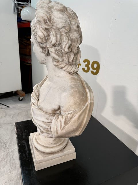 Two Classical White Marble Bust of a Ladys, Italy 1950s