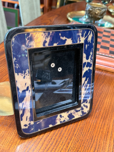 Blue and Cream Marbled Resin Photo Frame