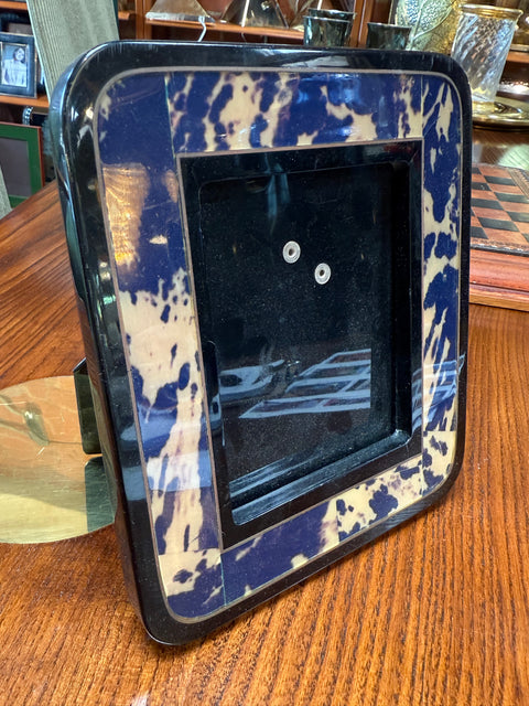 Blue and Cream Marbled Resin Photo Frame