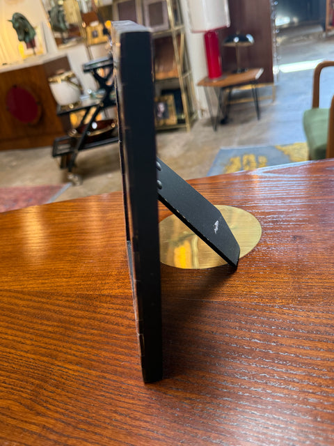 Brown and Black Chevron Striped Horn-Style Photo Frame