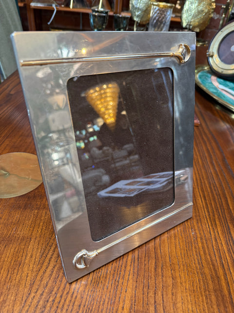 Vintage Gucci Italy Brass Equestrian Bit Photo Frame