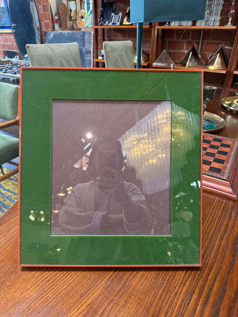 Green and Red Enamel Square Photo Frame