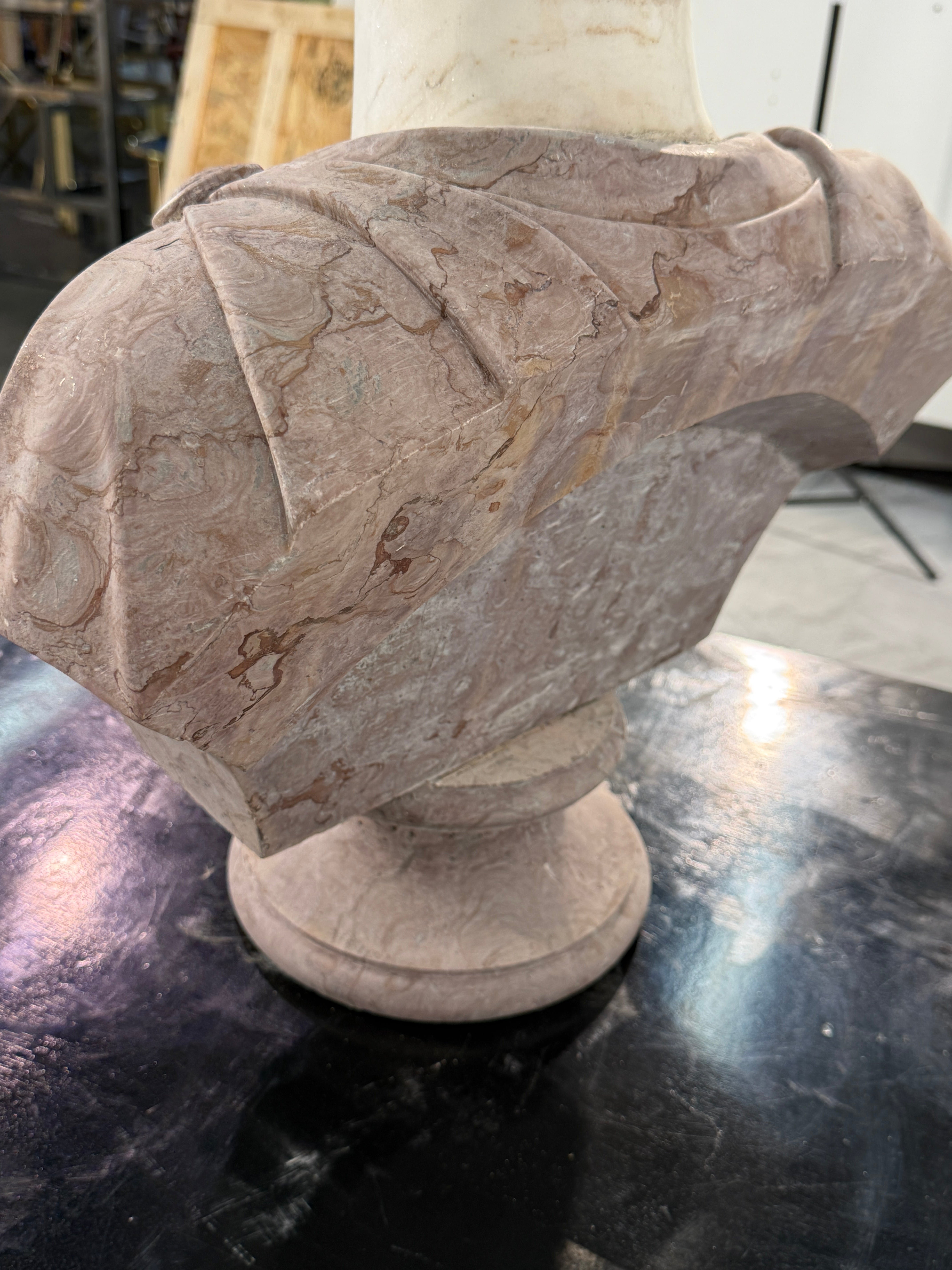 Two-Tone Marble Bust of a Roman Nobleman