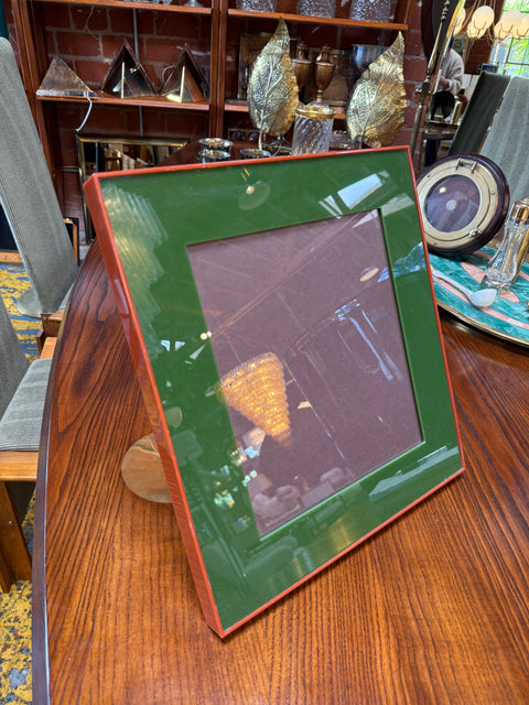 Green and Red Enamel Square Photo Frame