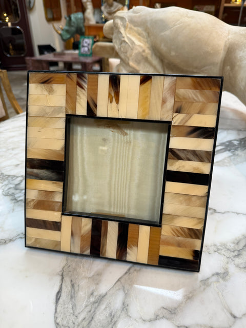 Natural Horn Mosaic Inlay Square Photo Frame Medium
