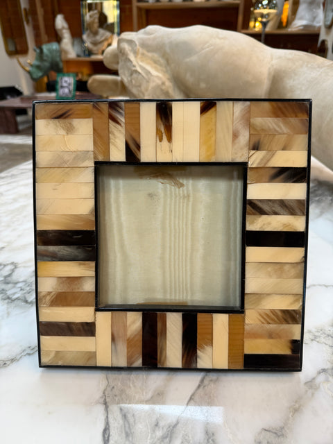 Natural Horn Mosaic Inlay Square Photo Frame Medium