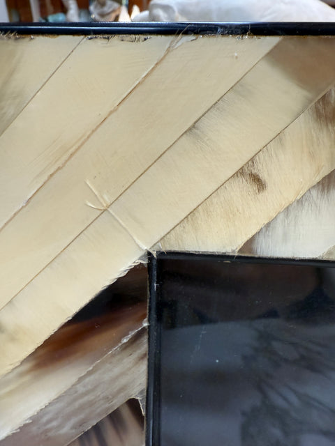 Natural Horn Chevron Inlay Square Photo Frame – Black and Ivory Tones Large