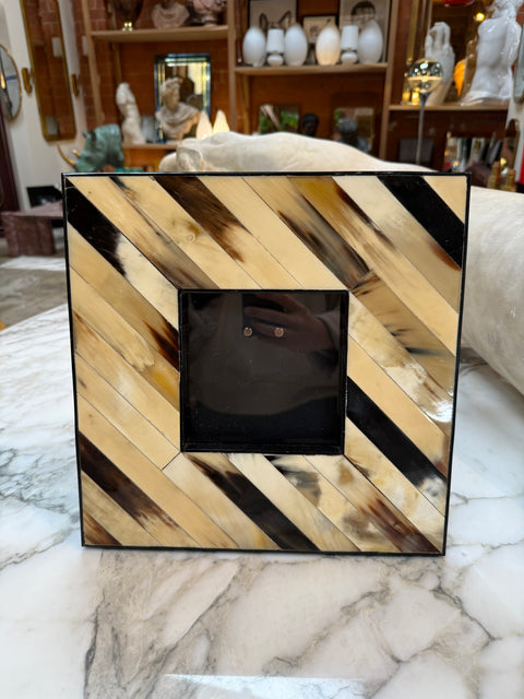 Chevron Pattern Natural Horn Inlay Square Photo Frame XL