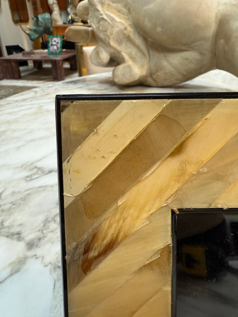 Natural Horn Chevron Inlay Square Photo Frame Small