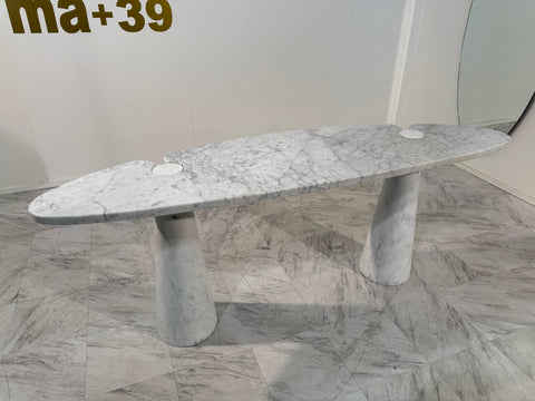 Angelo Mangiarotti Console Table in White Marble, Italy, 1970s