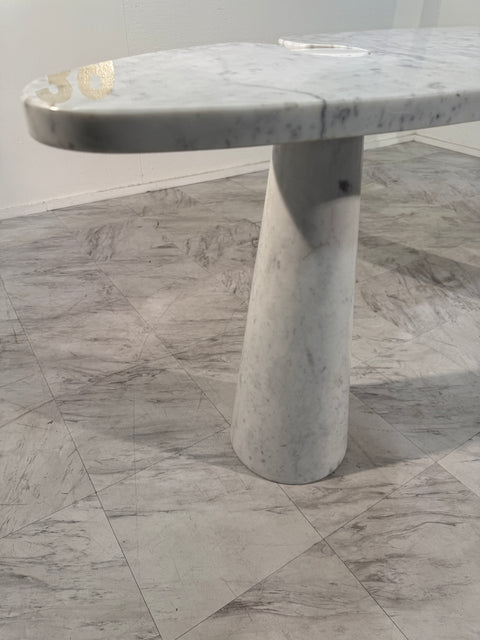 Angelo Mangiarotti Console Table in White Marble, Italy, 1970s