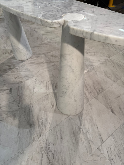 Angelo Mangiarotti Console Table in White Marble, Italy, 1970s