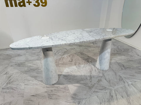 Angelo Mangiarotti Console Table in White Marble, Italy, 1970s