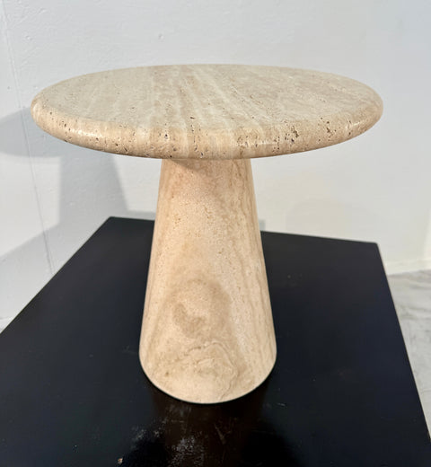 Pair of Italian Travertine Side Tables, 1970s