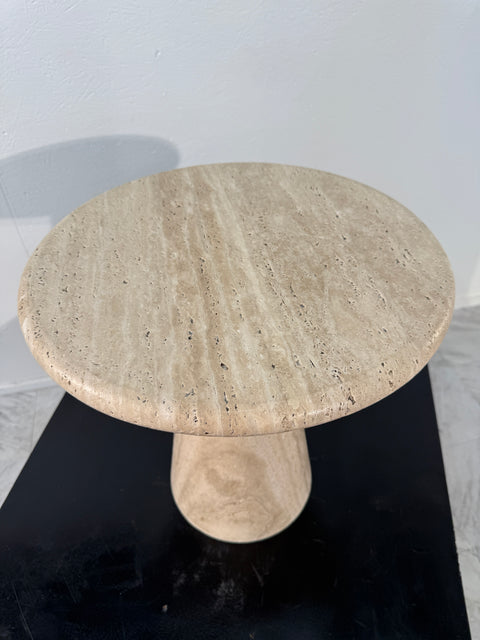 Pair of Italian Travertine Side Tables, 1970s