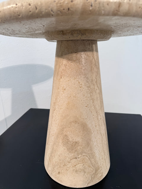 Pair of Italian Travertine Side Tables, 1970s