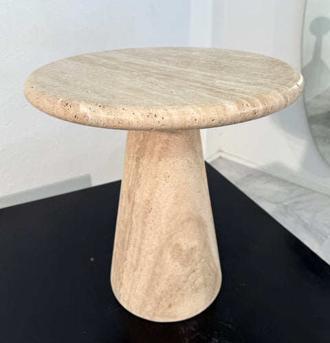 Pair of Italian Travertine Side Tables, 1970s