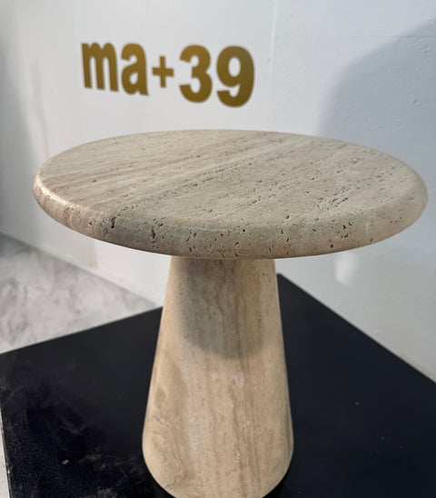 Pair of Italian Travertine Side Tables, 1970s