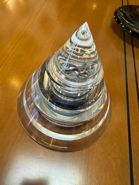 Lucite and Chrome Conical Lighter and Ashtray Set, Italy, 1970s