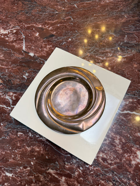 Esa Fedrigolli for Esart Bronze Ashtray Lacquered Base, Italy, 1970s
