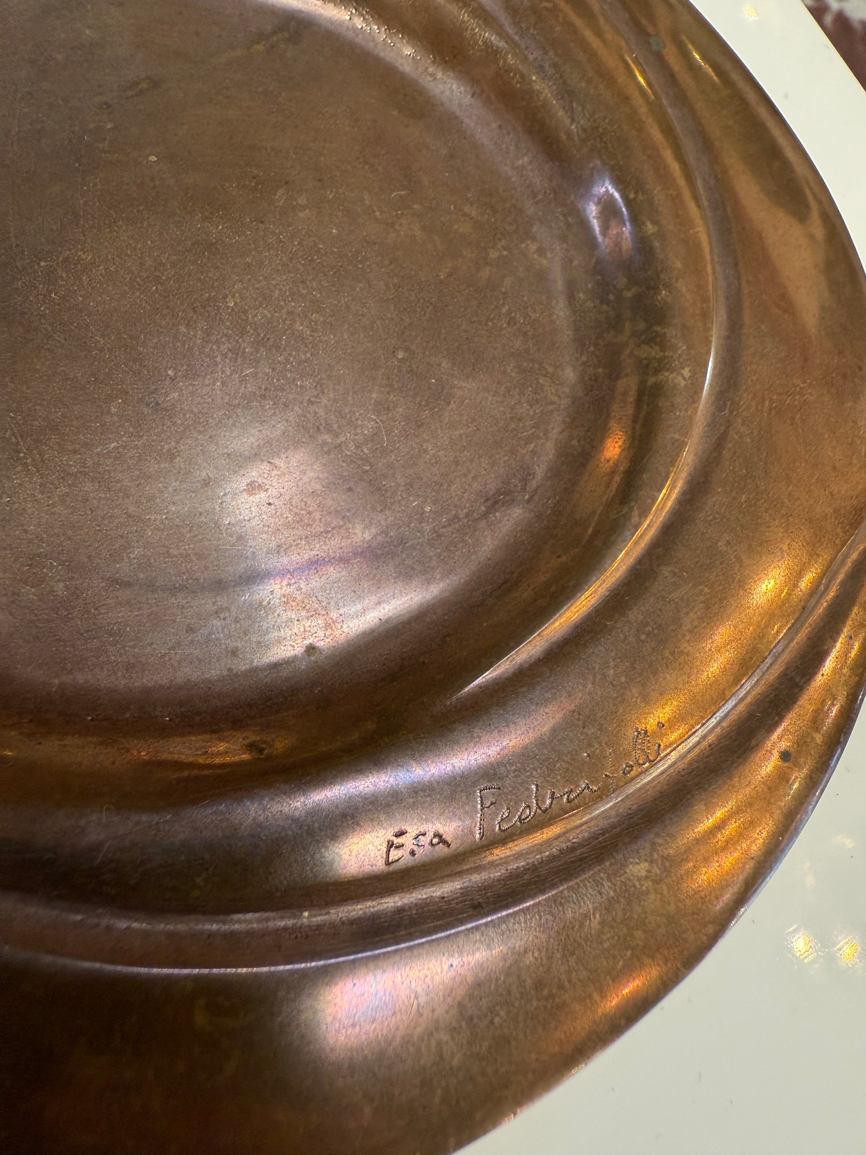 Esa Fedrigolli for Esart Bronze Ashtray Lacquered Base, Italy, 1970s