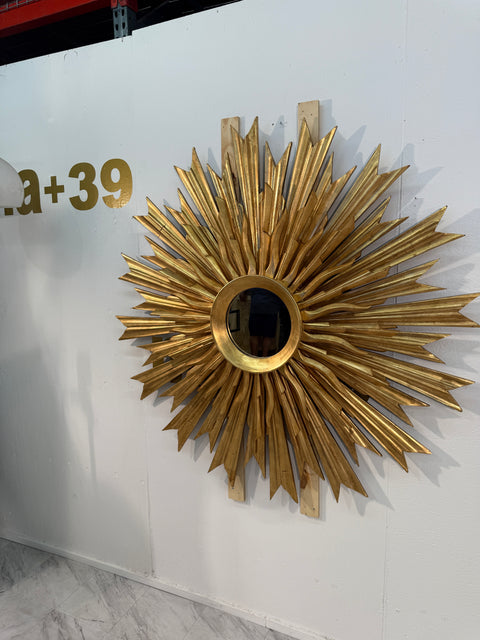 1970s Vintage Italian Sunburst Gilded Wall Mirror