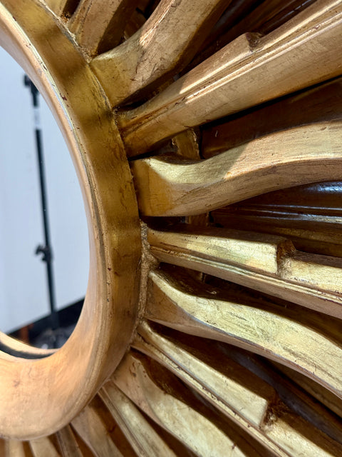 1970s Vintage Italian Sunburst Gilded Wall Mirror