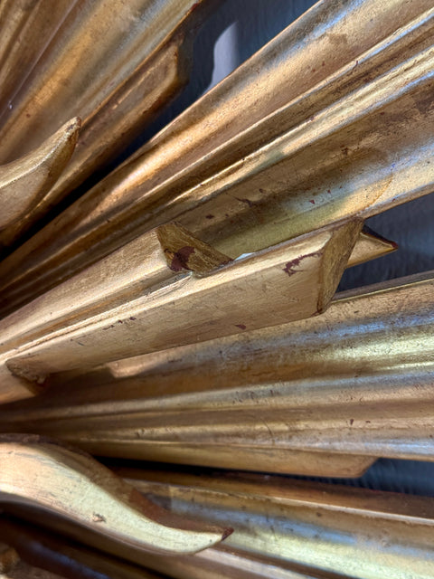 1970s Vintage Italian Sunburst Gilded Wall Mirror