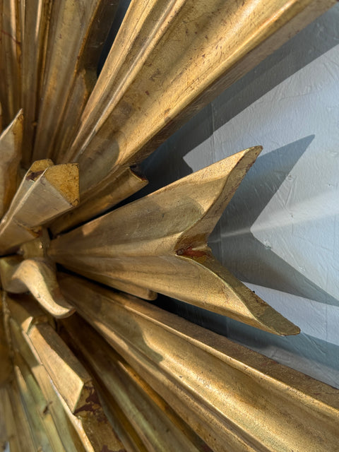 1970s Vintage Italian Sunburst Gilded Wall Mirror