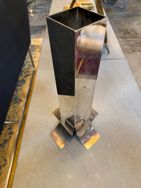 Polished Nickel Vase, Italy, 1970s