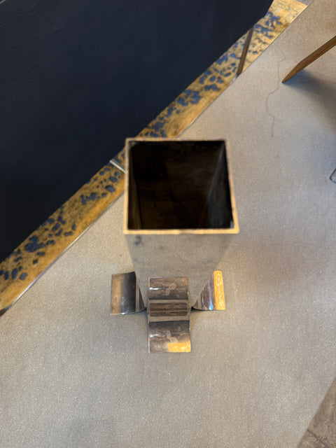 Polished Nickel Vase, Italy, 1970s