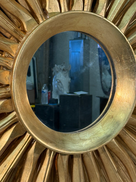 1970s Vintage Italian Sunburst Gilded Wall Mirror