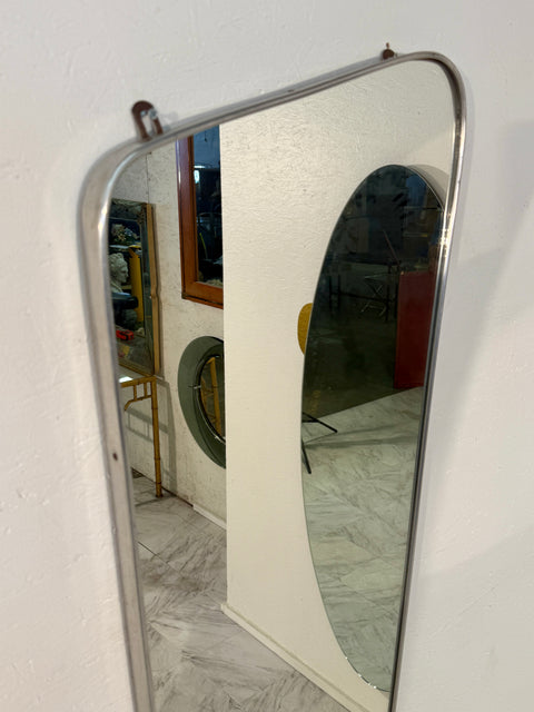 Mid-Century Italian Wall Mirror with Chrome Frame, 1960s