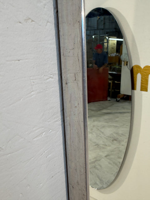 Mid-Century Italian Wall Mirror with Chrome Frame, 1960s