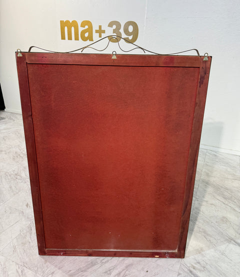 Vintage Italian Wall Mirror with Ornamental Metal Accent, 1970's