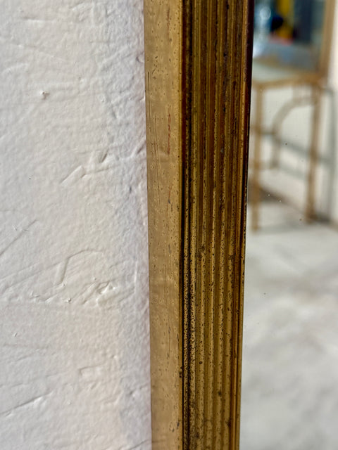 Vintage Italian Wall Mirror with Ornamental Metal Accent, 1970's