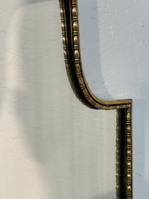 Vintage Hollywood Regency Brass Beaded Wall Mirror