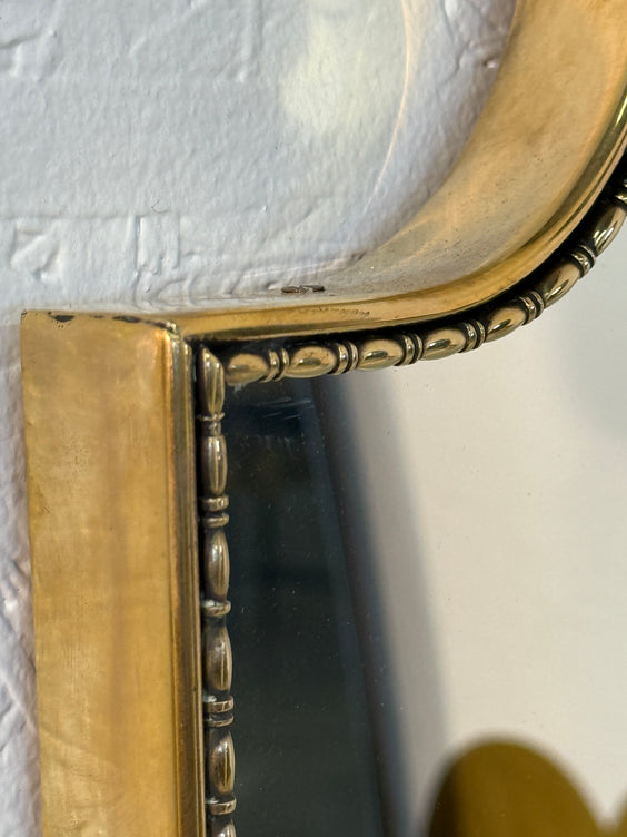 Vintage Hollywood Regency Brass Beaded Wall Mirror