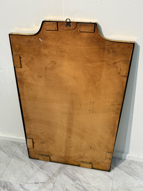 Vintage Mid-Century Italian Brass-Framed Mirror with Crown Detail 1960s