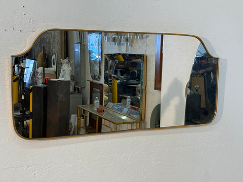 Mid-Century Modern Brass Framed Wall Mirror 1960s
