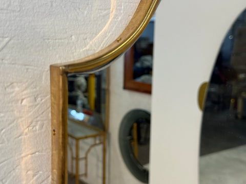 Mid-Century Modern Brass Framed Wall Mirror 1960s
