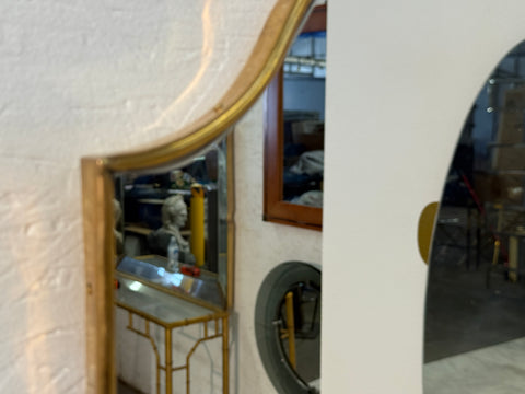 Mid-Century Modern Brass Framed Wall Mirror 1960s