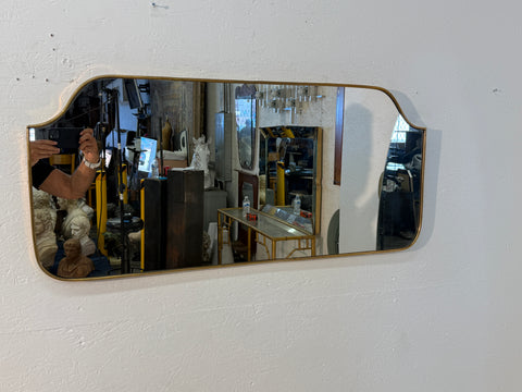 Mid-Century Modern Brass Framed Wall Mirror 1960s