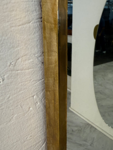 Italian Brass Framed Wall Mirror 1970s