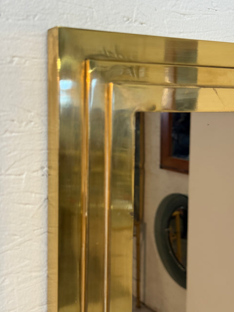Vintage Italian Brass Framed Wall Mirror