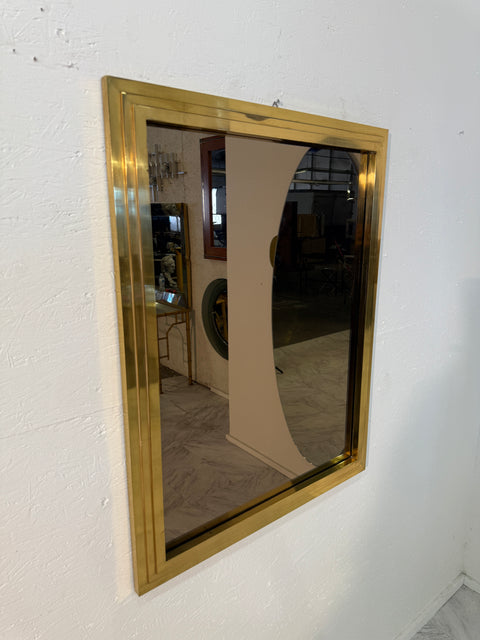 Vintage Italian Brass Framed Wall Mirror