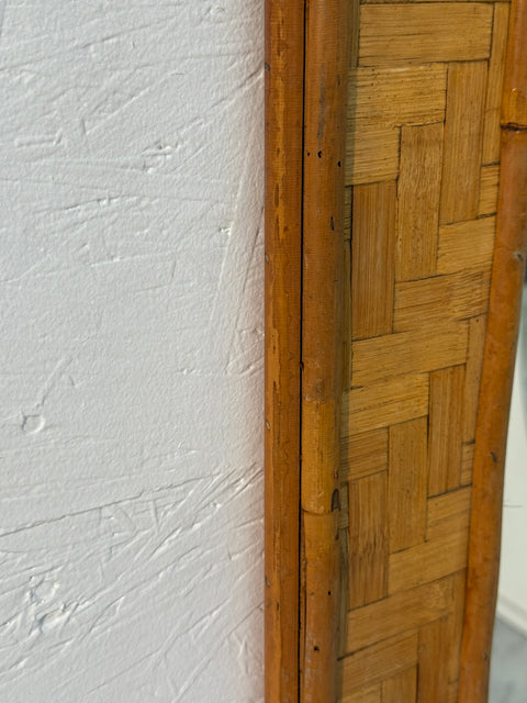 Vintage Rattan and Bamboo Wall Mirror