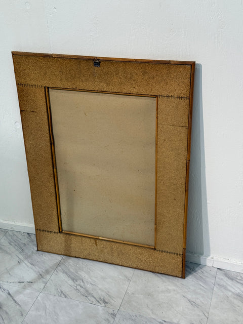 Vintage Rattan and Bamboo Wall Mirror