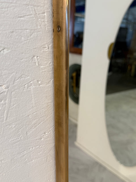 Mid-Century Brass Framed Wall Mirror with Curved Silhouette 1960s