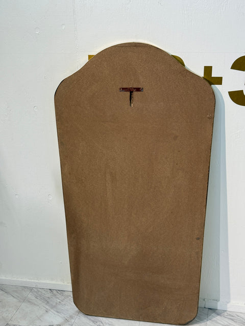 Mid-Century Brass Framed Wall Mirror with Curved Silhouette 1960s